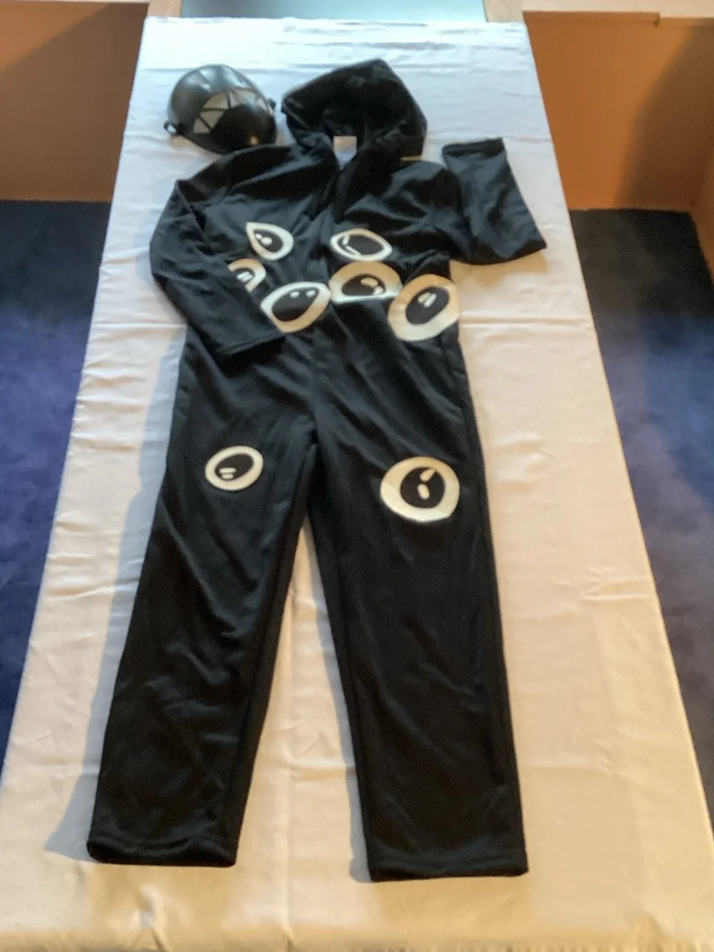 💀 Spirit Fortnite Grimey Black Costume with Aqua Glow Accents
